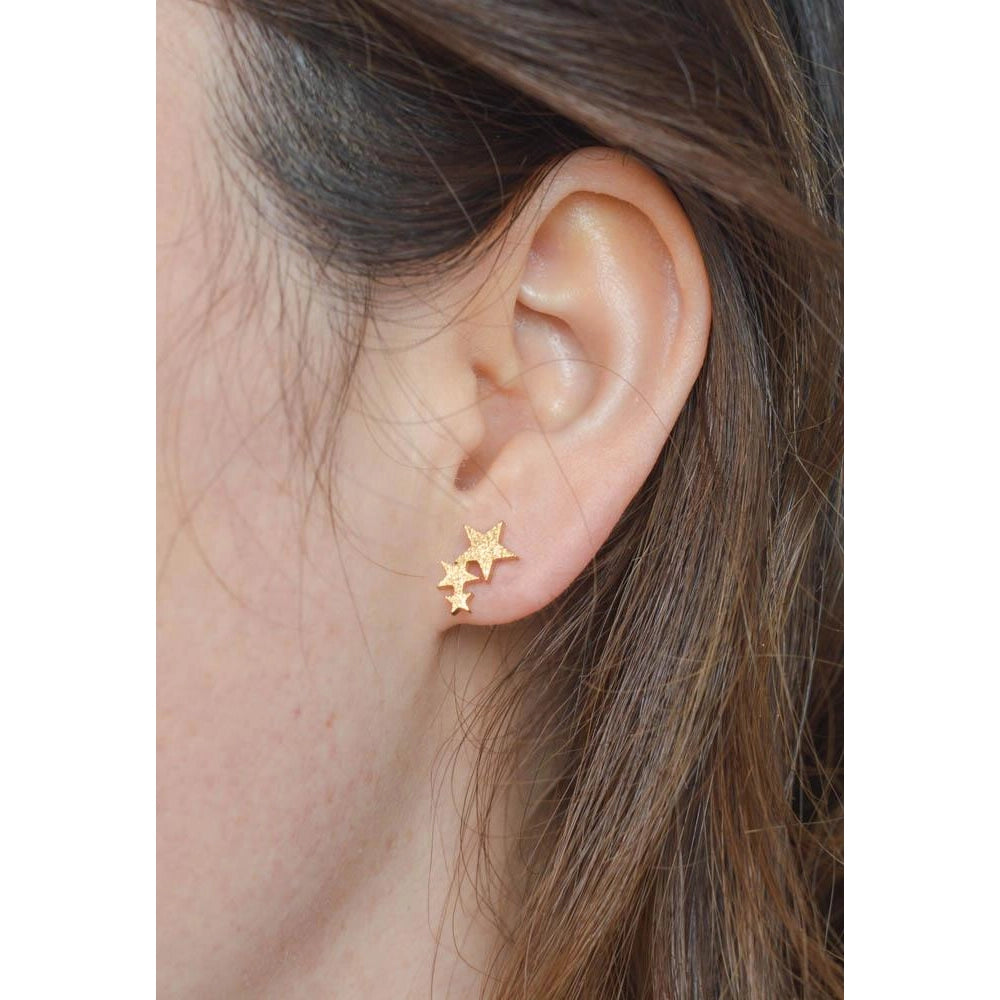STARFISH OVER THE MOON GOLD EARRING STUDS