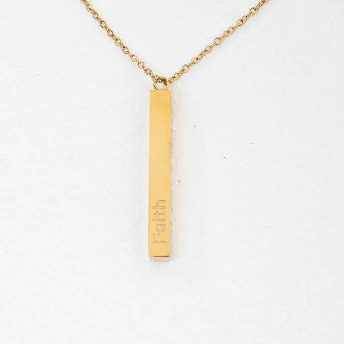 STARFISH FAITH HOPE LOVE BAR NECKLACE