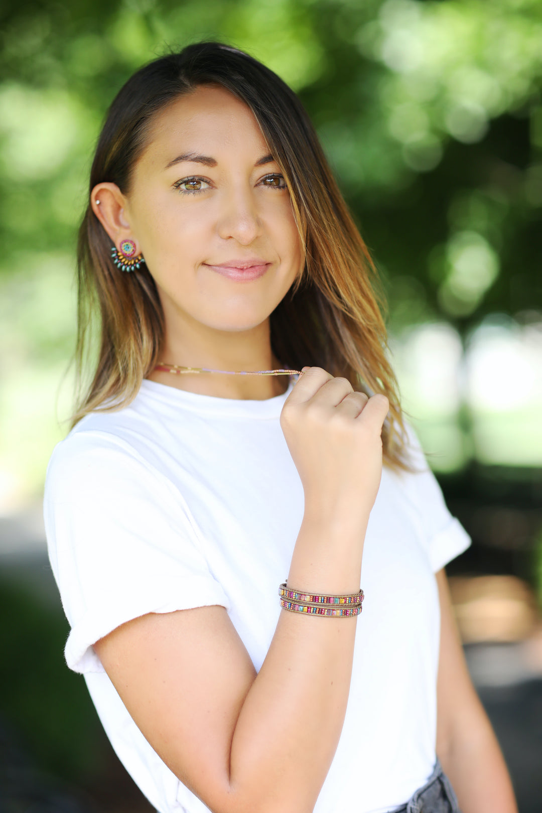 FEATHERED PLUME BOHO EAR JACKETS: MOROCCAN
