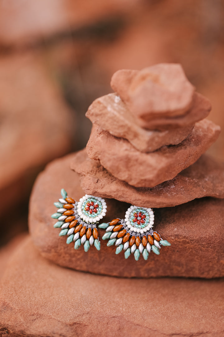 FEATHERED PLUME BOHO EAR JACKETS: SEDONA