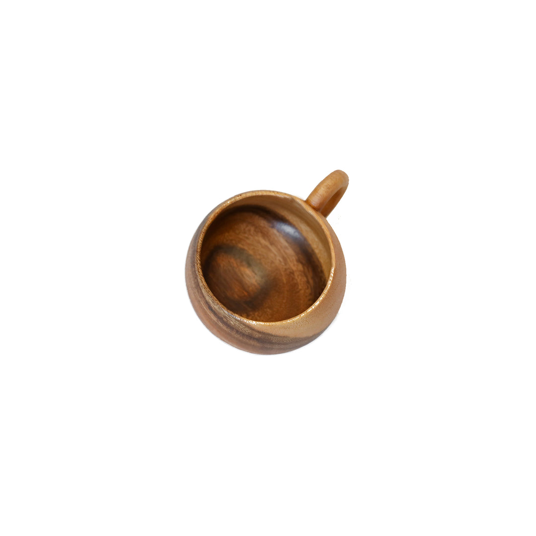 WOOD CARVED COFFEE CUP