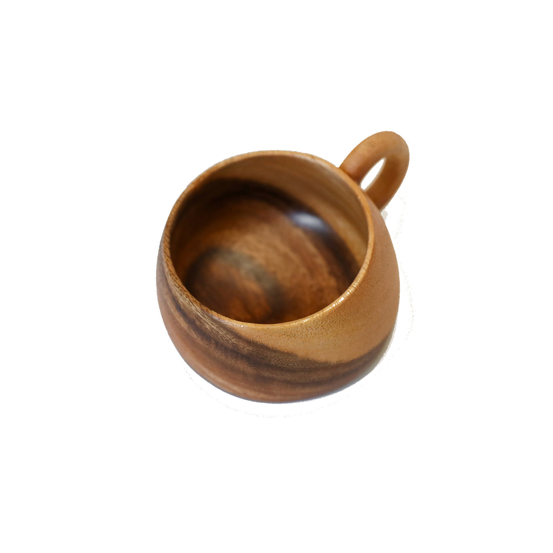 WOOD CARVED COFFEE CUP