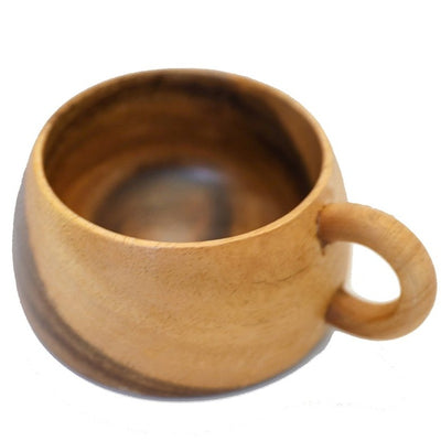 WOOD CARVED COFFEE CUP