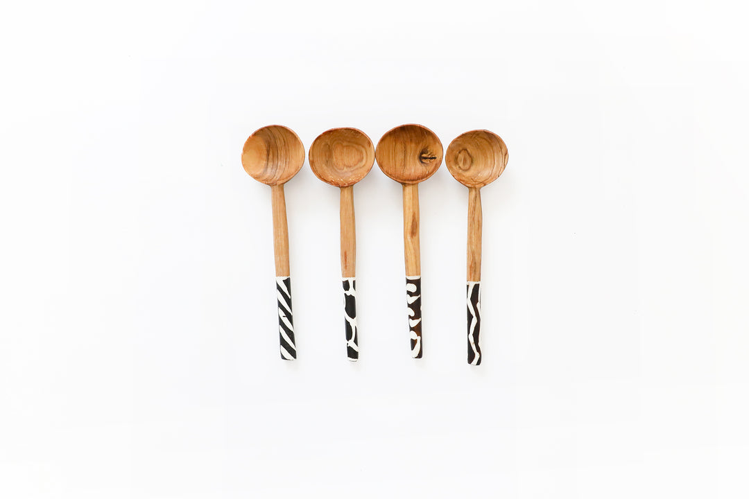 WOOD SPOON w/ BONE HANDLE