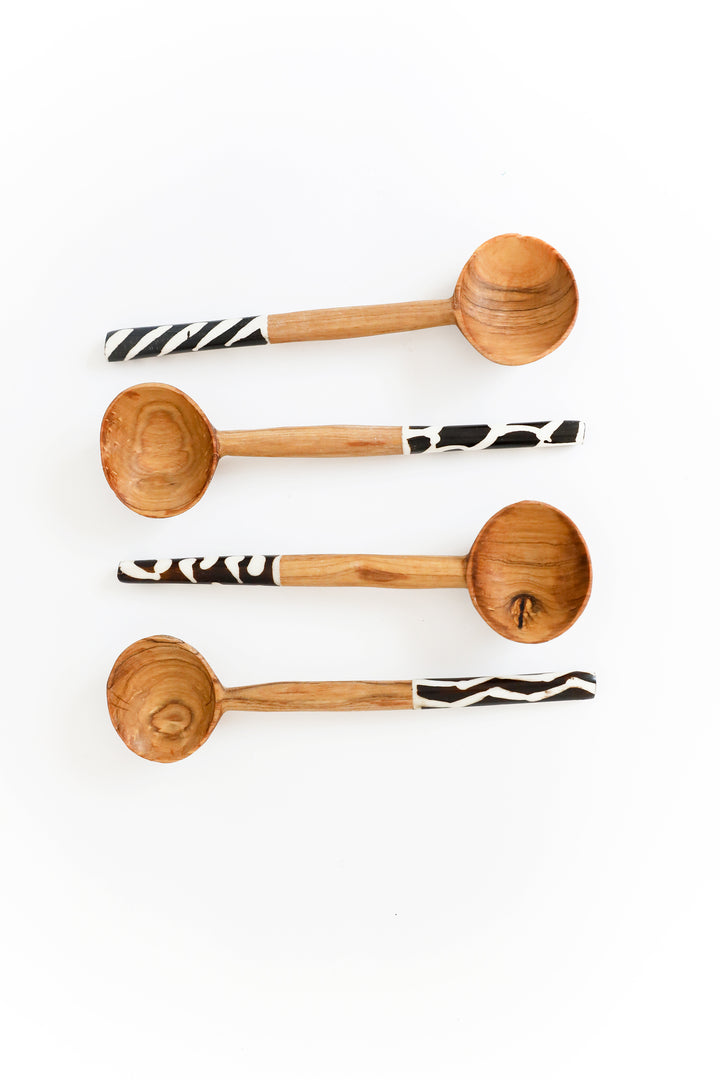 WOOD SPOON w/ BONE HANDLE