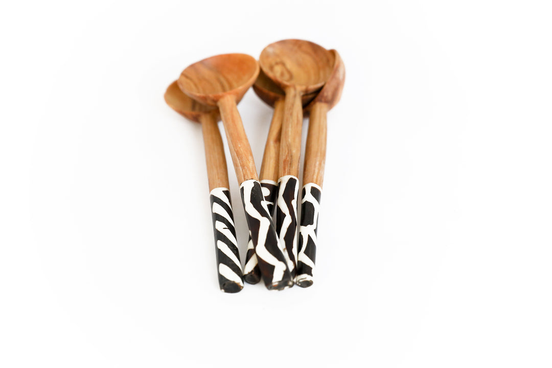 WOOD SPOON w/ BONE HANDLE
