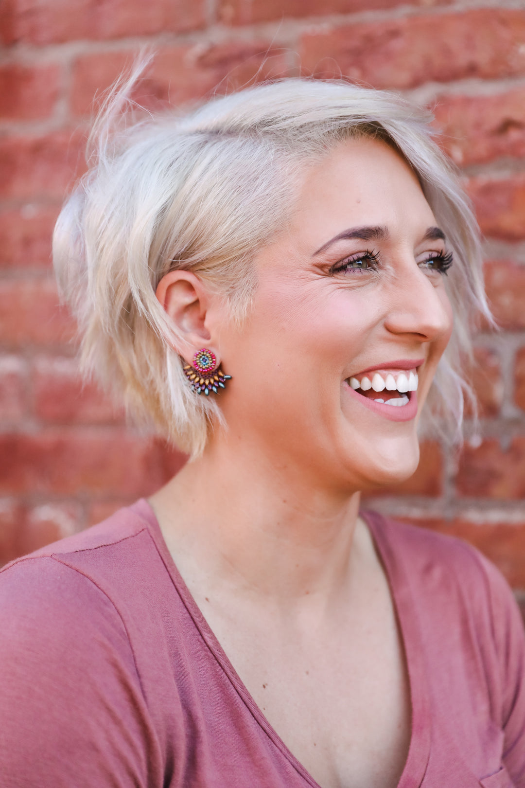 FEATHERED PLUME BOHO EAR JACKETS: MOROCCAN