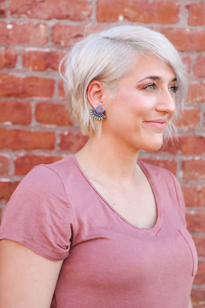 FEATHERED PLUME BOHO EAR JACKETS: FRESH SPRING