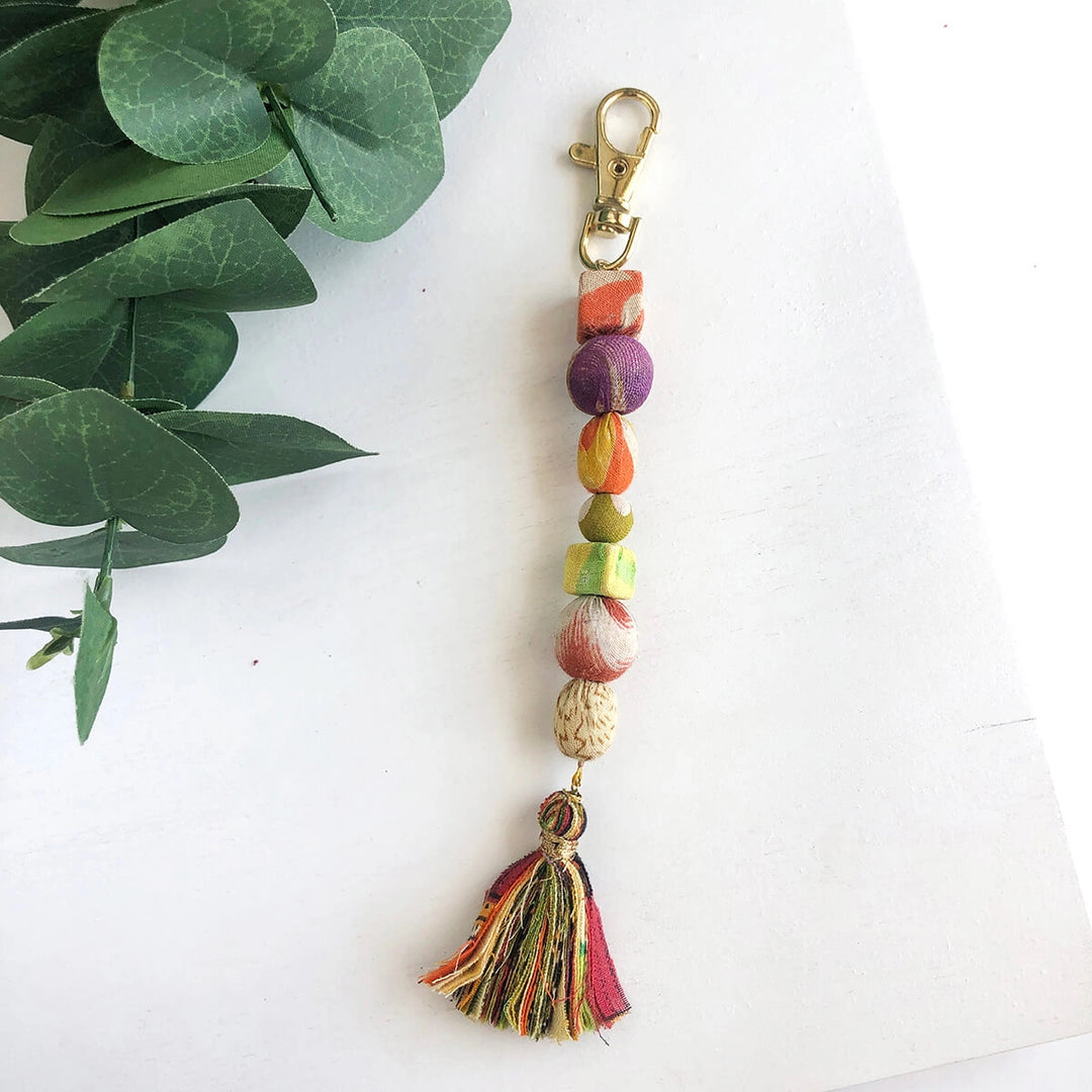 KANTHA SHAPES BAG CLIP/KEYCHAIN