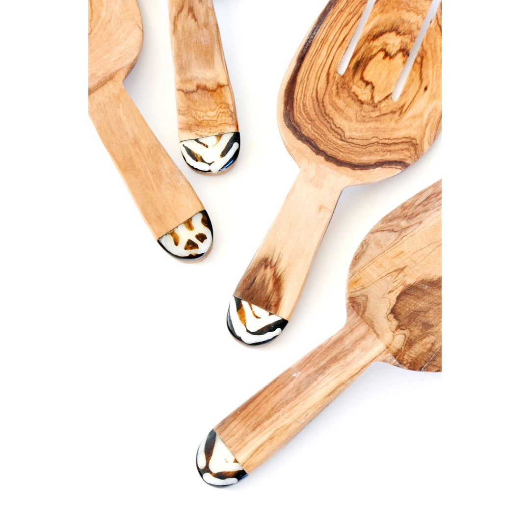 OLIVE WOOD SALAD SERVER SET