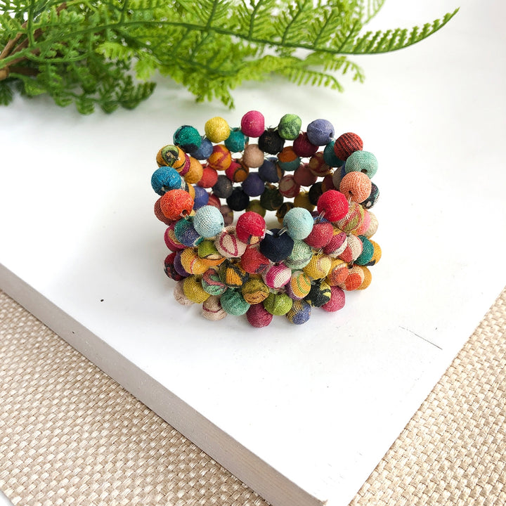 WOVEN KANTHA CUFF BRACELET