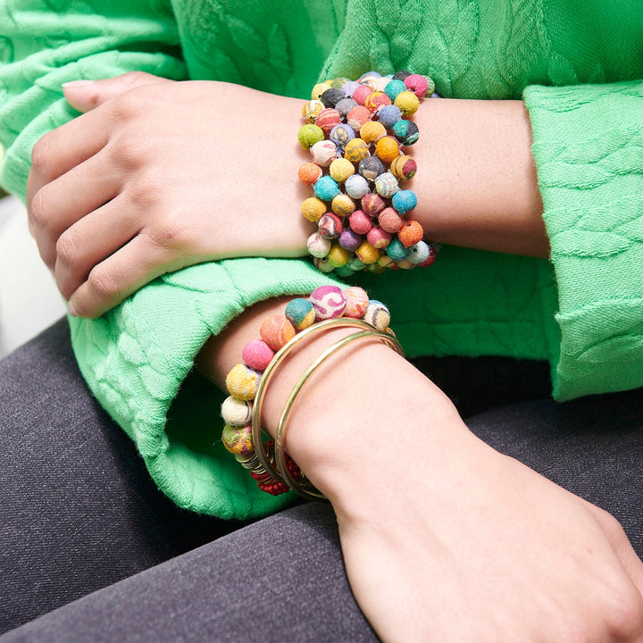 WOVEN KANTHA CUFF BRACELET