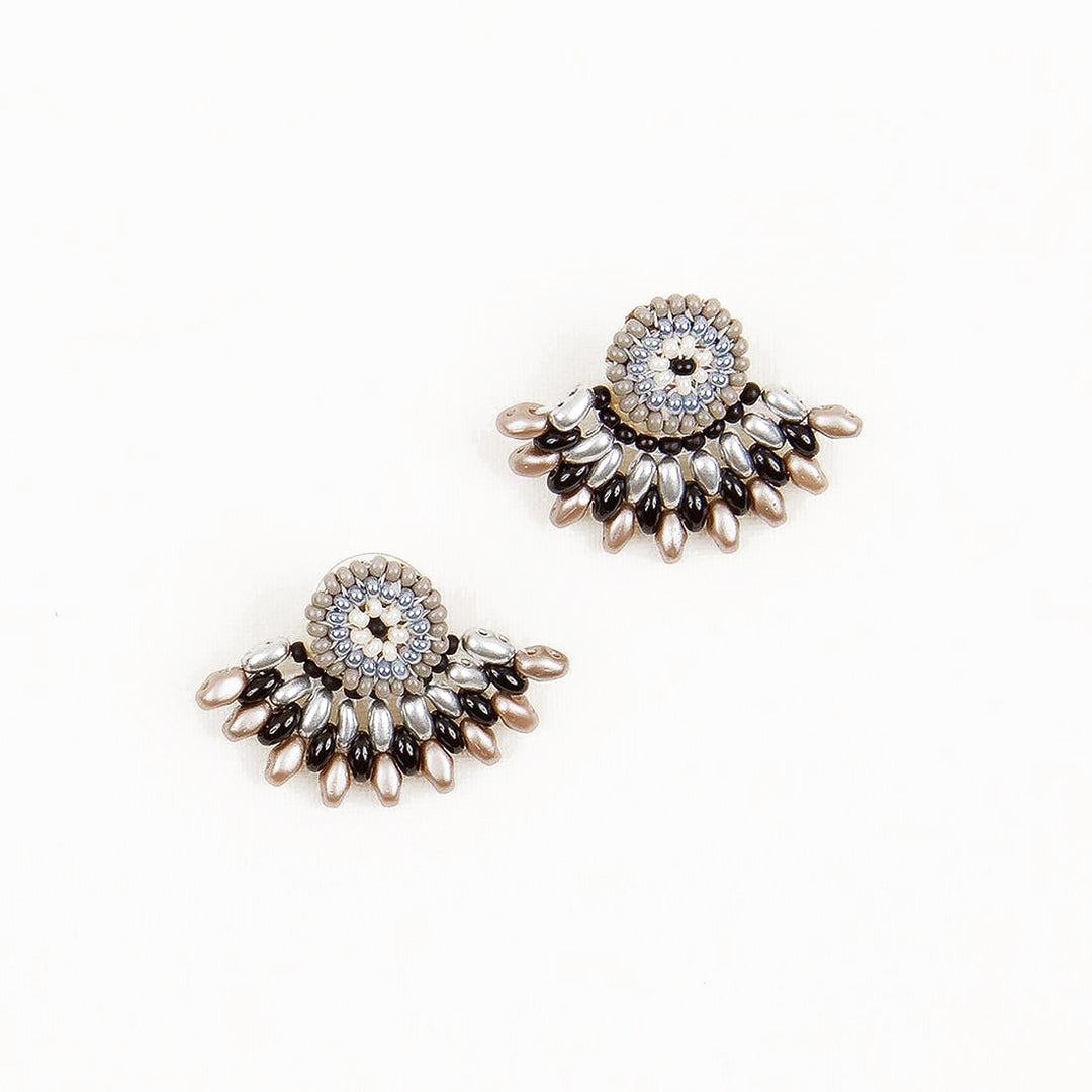 FEATHERED PLUME BOHO EAR JACKETS: NEUTRAL