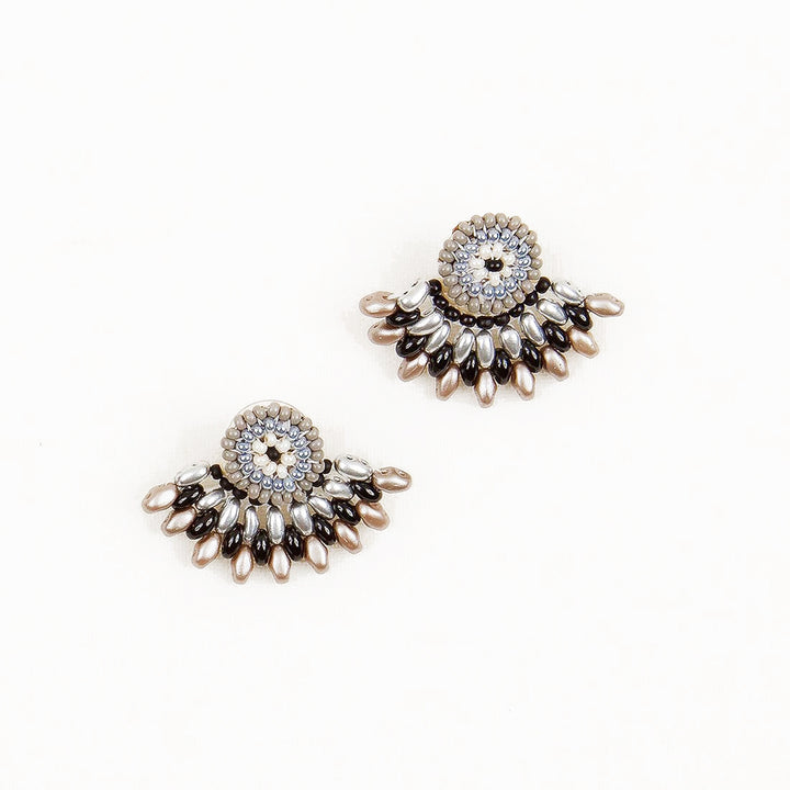 FEATHERED PLUME BOHO EAR JACKETS: NEUTRAL