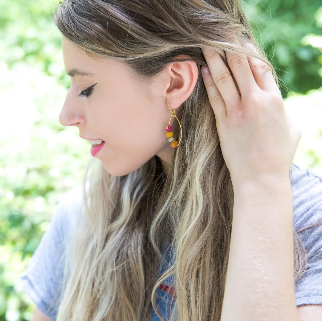 KANTHA ASYMMETRICAL EARRINGS
