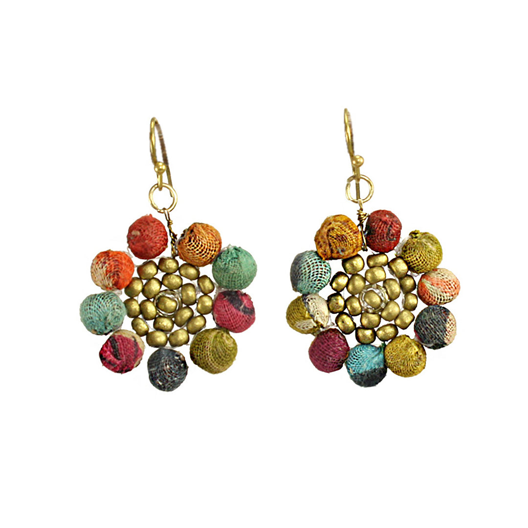 KANTHA FLOWER EARRINGS