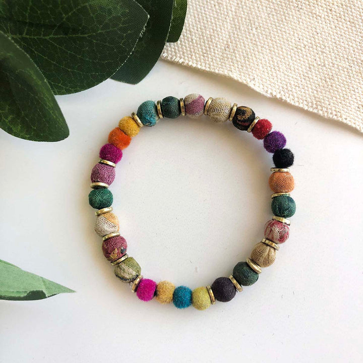 KANTHA POM-POM BRACELET
