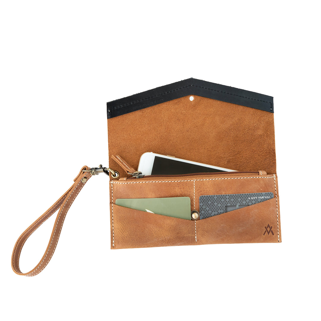 LEATHER WRISTLET WALLET