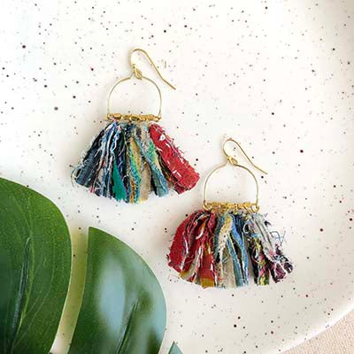 KANTHA FRINGE EARRINGS