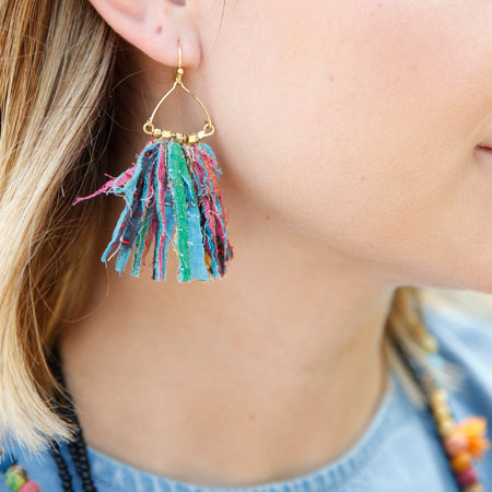 KANTHA FRINGE EARRINGS