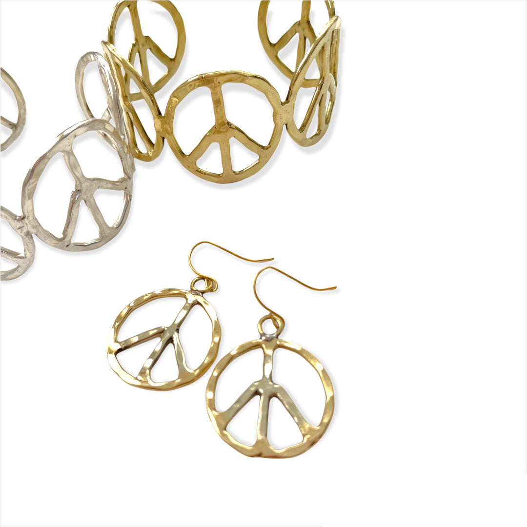 PEACE SIGN DANGLE EARRING