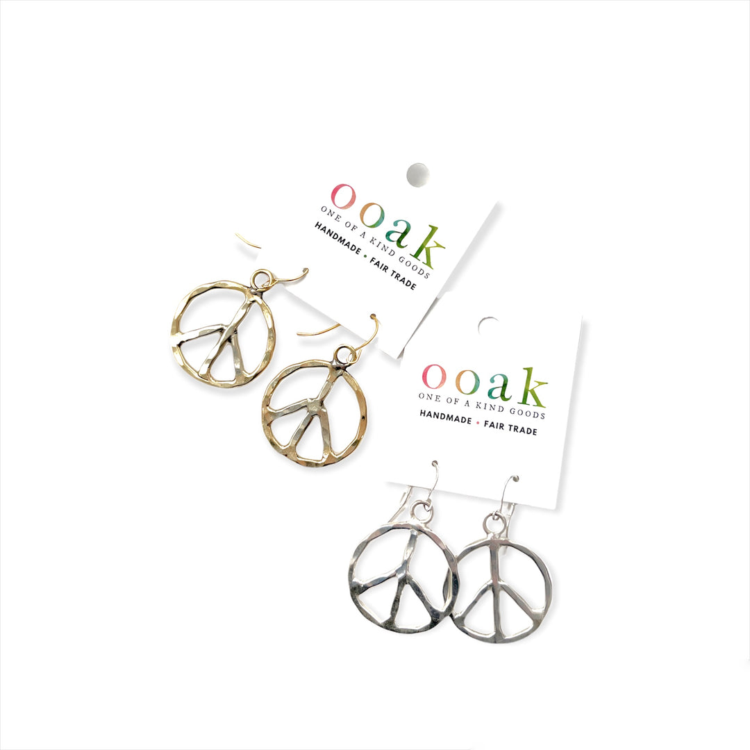 PEACE SIGN DANGLE EARRING