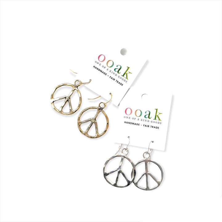 PEACE SIGN DANGLE EARRING