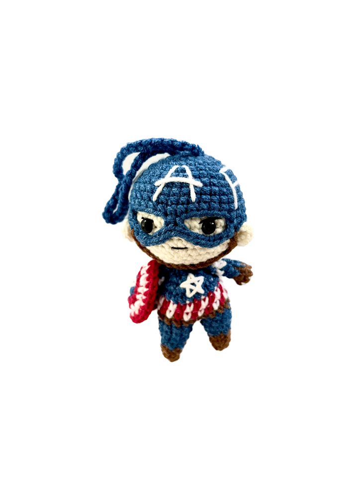 CAPTAIN AMERICA CROCHETED ORNAMENT