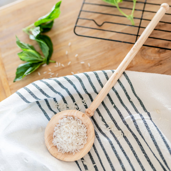 HAND CARVED WOOD FARMHOUSE SERVING SPOON