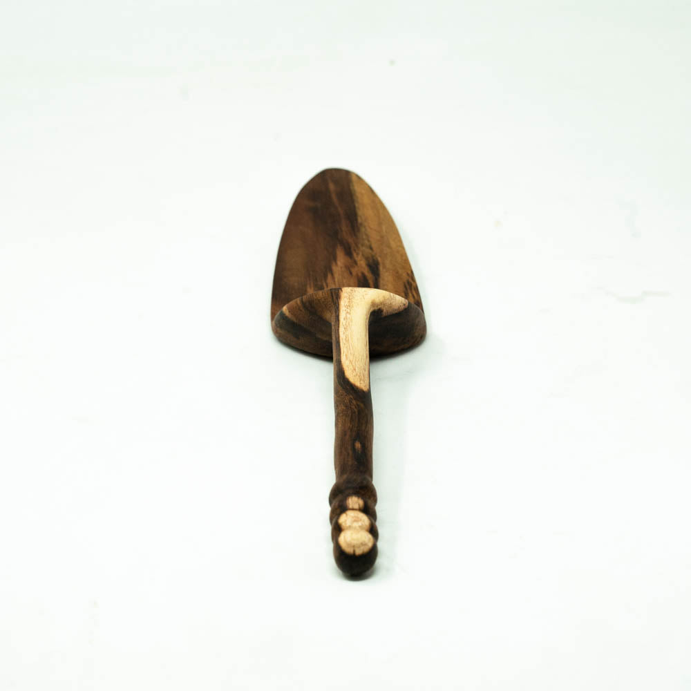 HAND CARVED WOOD FARMHOUSE PIE SERVER