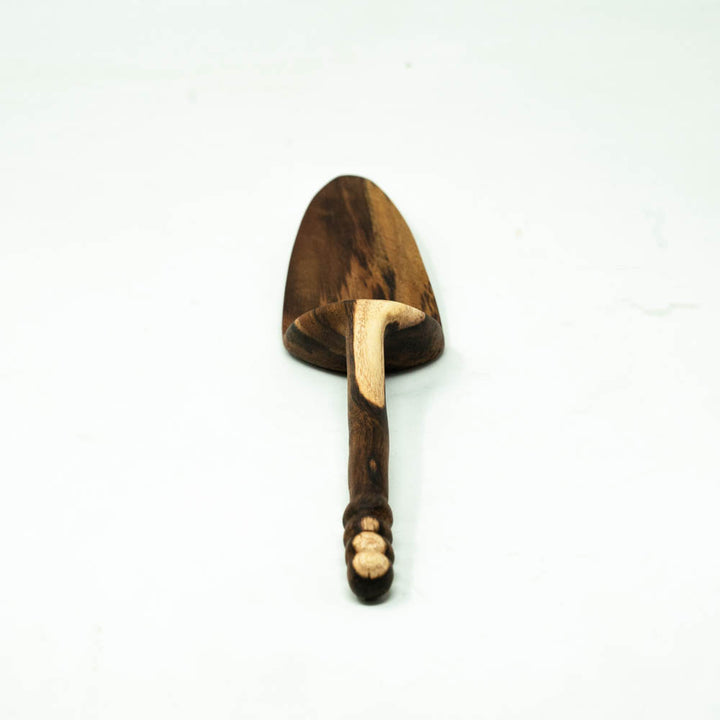 HAND CARVED WOOD FARMHOUSE PIE SERVER