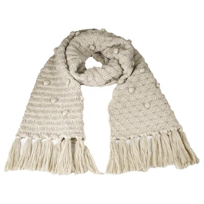 POM POM KNIT SCARF