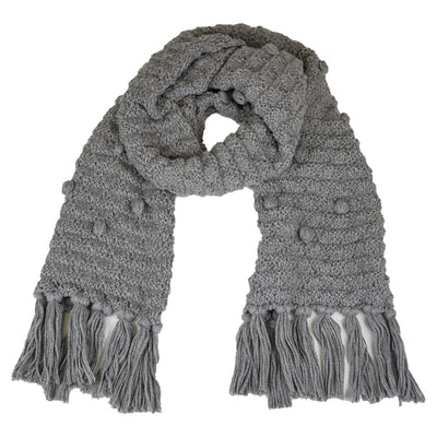 POM POM KNIT SCARF