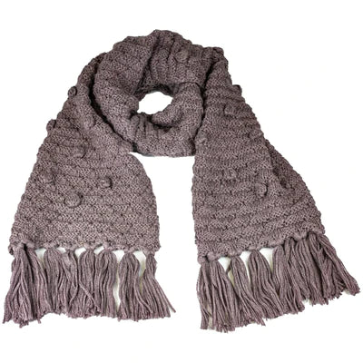 POM POM KNIT SCARF