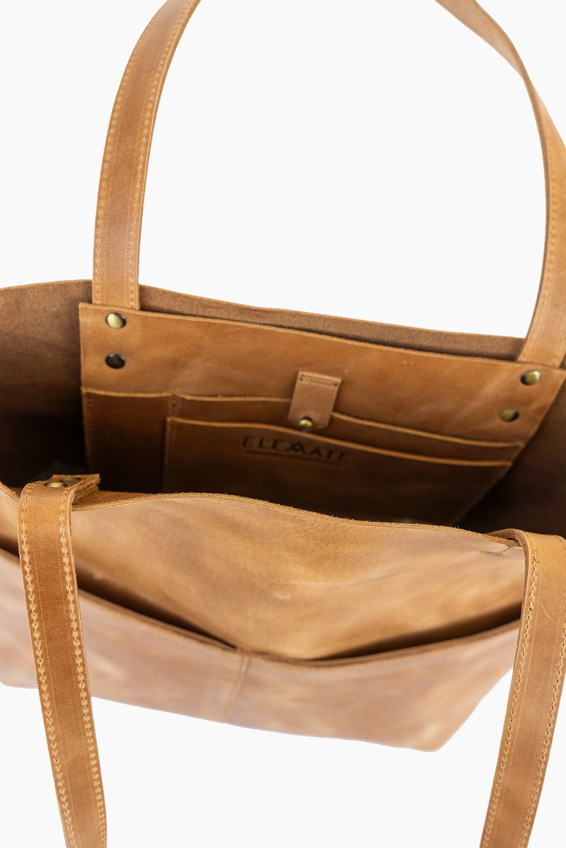 RAW LEATHER TOTE