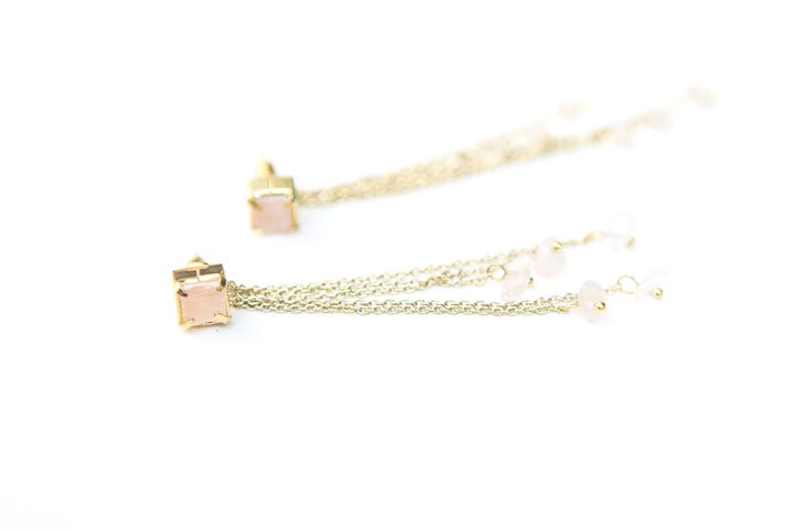 ROSE QUARTZ EAR JACKETS