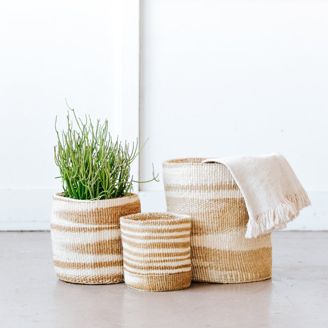 NATURAL+WHITE SWIRL STORAGE BASKETS