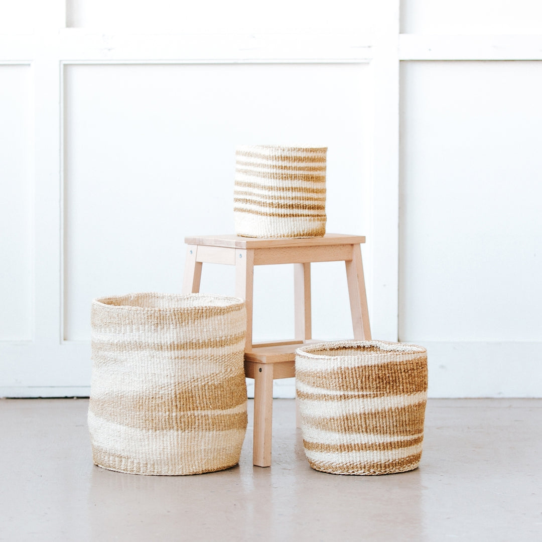 NATURAL+WHITE SWIRL STORAGE BASKETS