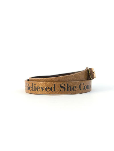 QUOTABLE RECYCLED LEATHER WRAP BRACELET