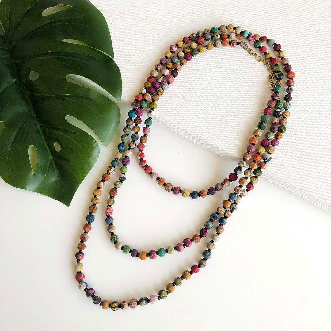 KANTHA BEAD LONG ADJUSTABLE NECKLACE