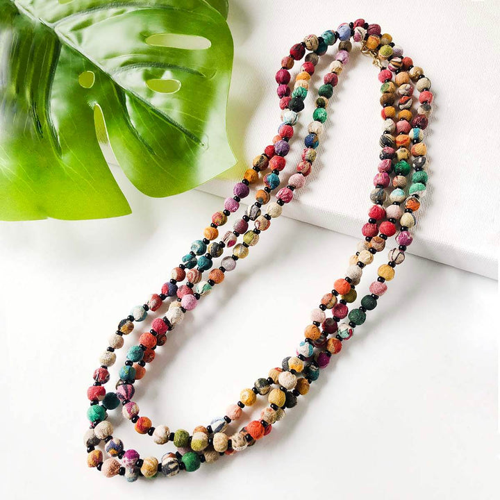 KANTHA BEAD LONG ADJUSTABLE NECKLACE