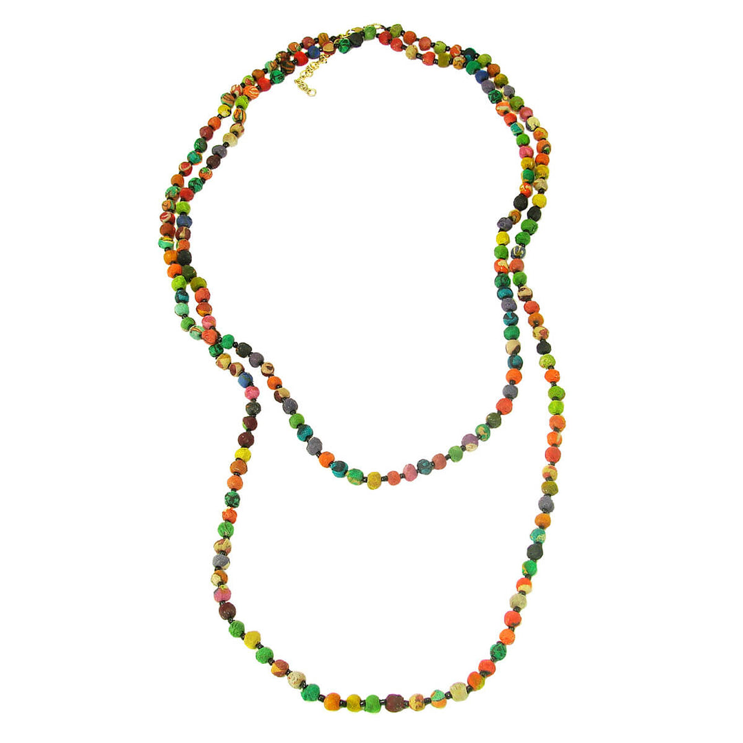 KANTHA BEAD LONG ADJUSTABLE NECKLACE