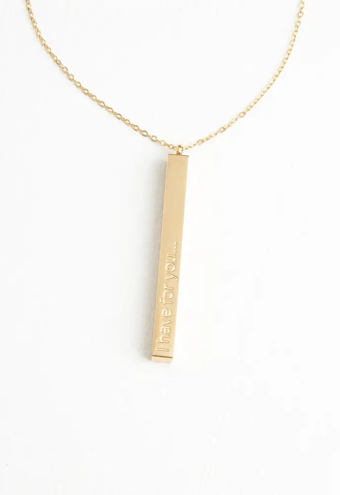GREAT PLANS GOLD BAR NECKLACE