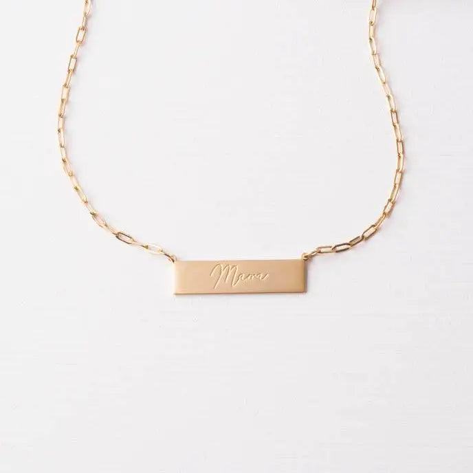 MAMA GOLD BAR NECKLACE