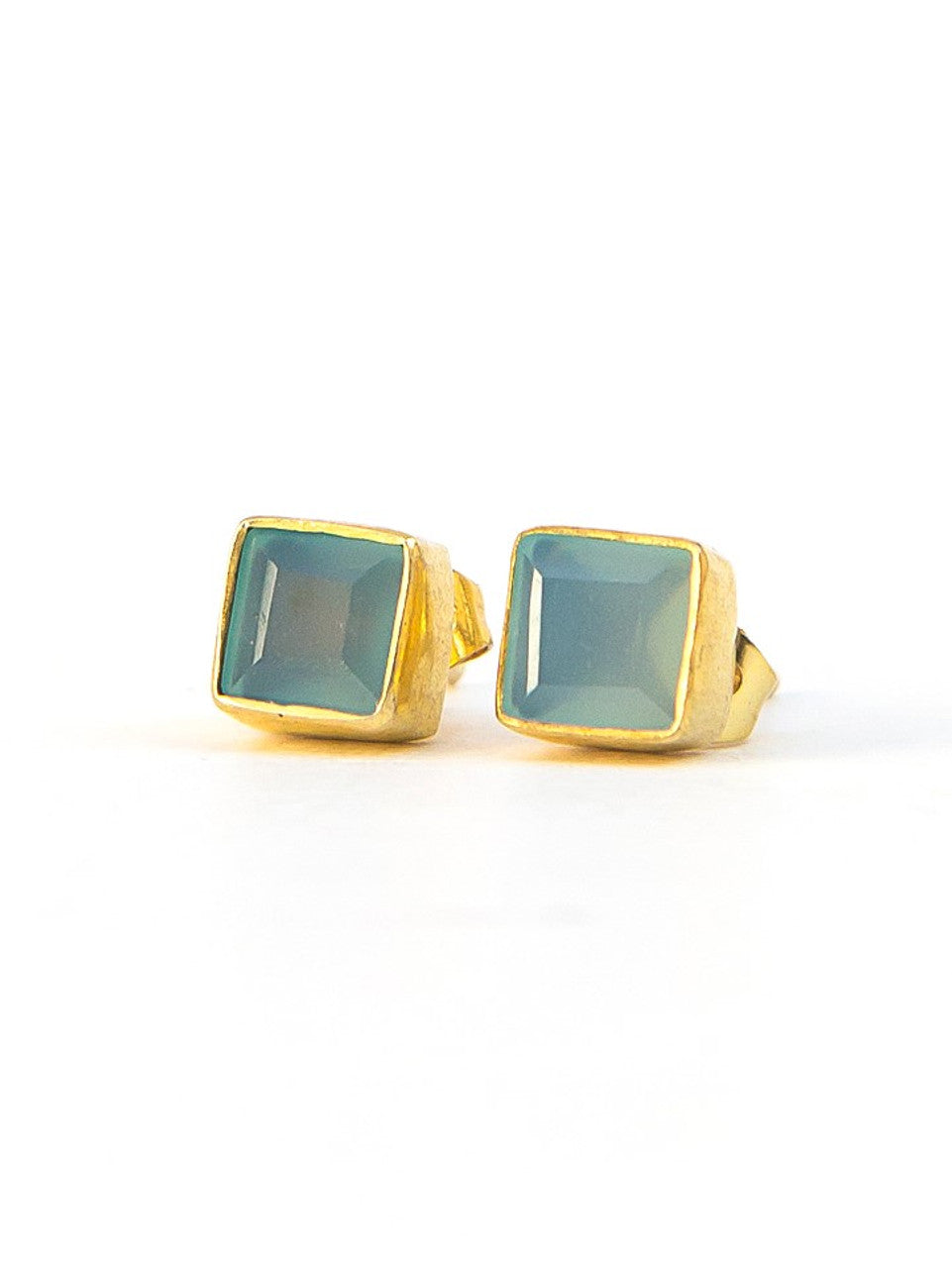 CHALCEDONY STUD EARRINGS