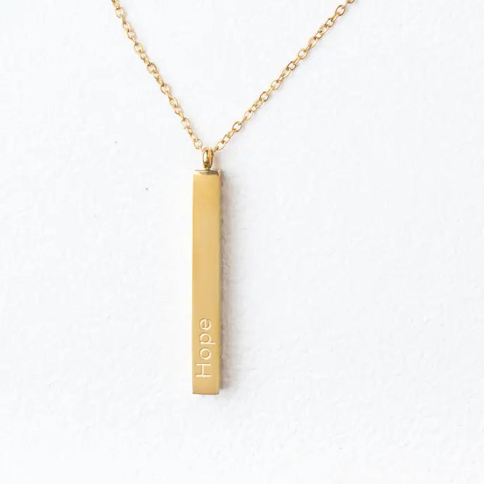 STARFISH FAITH HOPE LOVE BAR NECKLACE