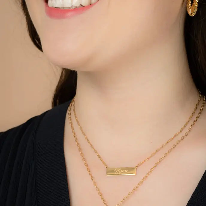 MAMA GOLD BAR NECKLACE