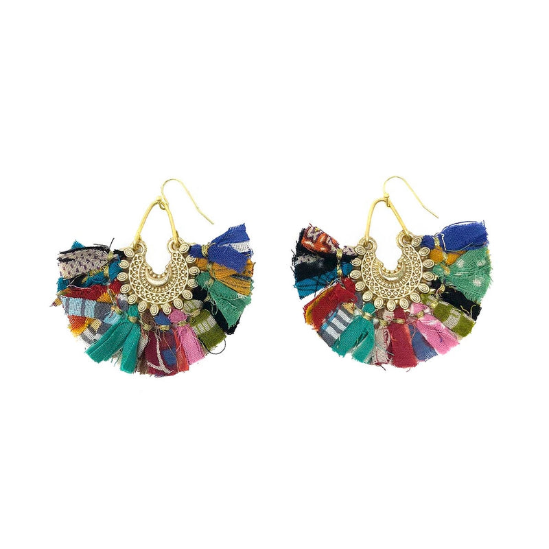 KANTHA ORNAMENTAL CHANDALIER EARRINGS