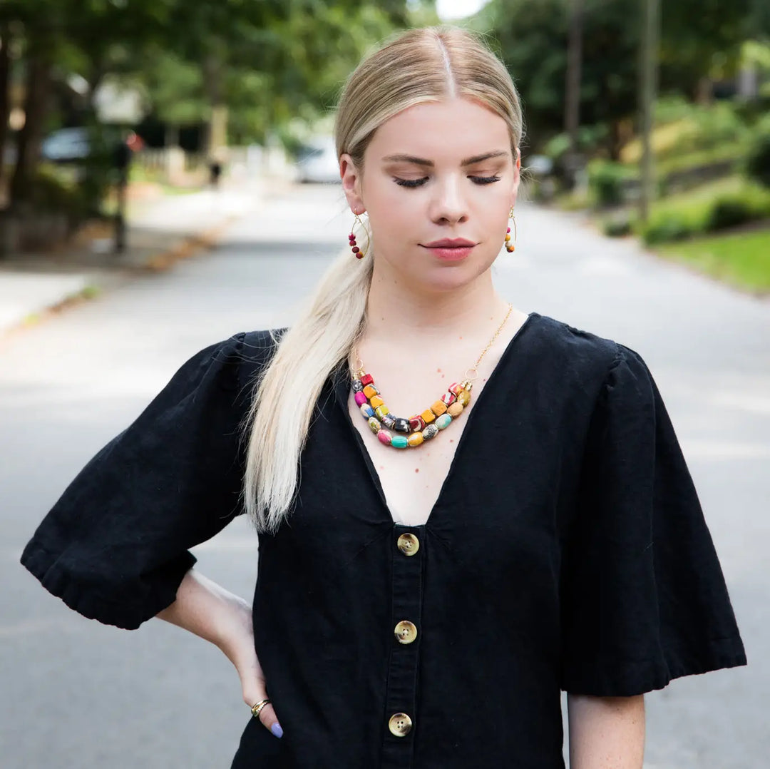 KANTHA ASYMMETRICAL EARRINGS