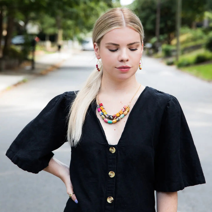 KANTHA ASYMMETRICAL EARRINGS